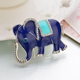 Pins, Brooches SexeMara 2021 Silver Plated Elephant Brooch Pins Rhinestone For Women Jewelry Fashion Suit Accessories1
