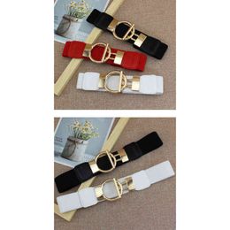 Fashion Dress Belts For Women Simple Waist Elastic Ladies Band Round Buckle Decoration Coat Sweater Party Belt G220301