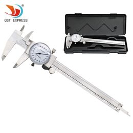 QSTEXPRESS Metric Gauge Measuring Tool Dial Caliper 0-150mm/0.02mm Shock-proof Stainless Steel Precision Vernier Caliper 201116