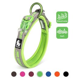 Truelove reflective nylon pet dog collar for dog soft neoprene strong dog puppy pet collars for german shepherd breathable LJ201113