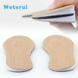 Cowhide Leather Insoles O/X leg Orthopaedic Correction Shoe Inserts for Women Men Pad Knock Knee Pain Bow Legs Valgus Varus 220121