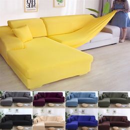 Elastic Solid Slip Seat Covers Couches L Shaped Corner Sofa Covers for Living Room Furniture Sectional Couch Covers Protector LJ201216