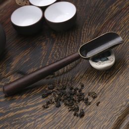 Tea Spoon Shovel With Handle Alloy spoon Coffee Power Sugar Spoon Tea Leaves Chooser Holder Tea Accessories 400pcs T1I3511