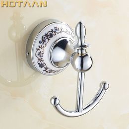 ceramic robe hook Canada - Free Shipping Robe Hook,Clothes Hook, zinc & ceramic Construction with Chrome finish,Bathroom hook Bathroom Accessories YT11802 Y200108