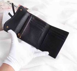 Handbags Purses Fashion New Simple Square Card Holder Black Color Lady Wallet 3 Fold Handbag Multi-function Multi-card Bag Wallets250B