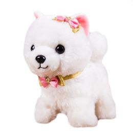 Robot Dog Sound Control Interactive Dog Electronic Plush Pet Toys Walk Bark Leash Teddy Toys For Children Birthday Gifts LJ201105