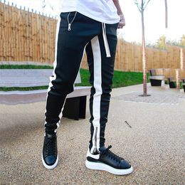 Fashion Mens Pant Long Colour Block Street Patchwork Zippers Elastic Casual Pencil Comfortable high quality Autumn Men Pants 201027