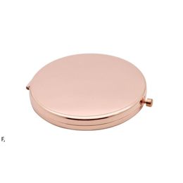 70MM Mini Metal Makeup Mirror Travel Portable Double Sided Folding Mirrors Creative Birthday Gift RRA11312