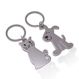 Metal Cute Dog Cat Model Keychain Souvenir Car Key Chain Advertising Gift Keychain Pet Key Ring Memorials WB3389