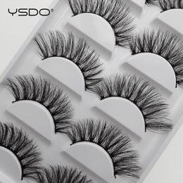mink eyelashes made of UK - False Eyelashes YSDO 1 Box Arrivals 3D Mink Natural Long Lashes 5 Pairs Hand Made Makeup15MM G602Y