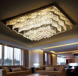 Factory direct crystal ceiling lamp rectangular living room lamp wire cut led ceiling lamp bedroom home lighting