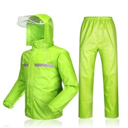 Motorcycle Waterproof Raincoat Jacket Set Outdoor Travel Men Raincoat Waterproof Vinyl Poncho Impermeable Yellow Poncho JJ60YY 201110