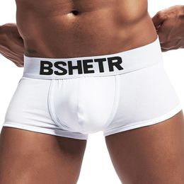 Män underkläder underbyxor boxare bshet helt ny populär manlig boxare shorts mjuk bomull bekväma sexiga mens trosor t200216