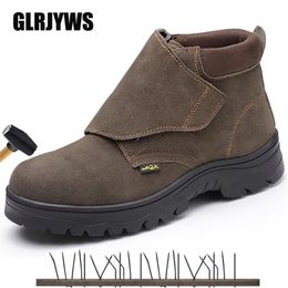 new welding anti-smash anti-stab safety anti-spark splash hot leather non-slip wear-resistant work shoes Y200915