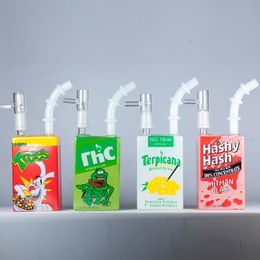 Oil Rig Glass Bongs Water Pipes with 14mm Male Hookah Thick Pyrex Colourful Cucumber Liquid Sci Juice Box Bong for Smoking