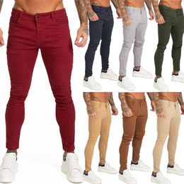 Gingtto Blue Jeans Slim Fit Super Skinny Jeans For Men Street Wear Hio Hop Ankle Tight Cut Closely To Body Big Size Stretch zm05 201117