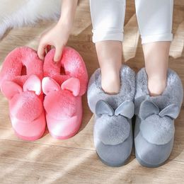 Home slippers short plush shoes woman winter warm indoor slippers corduroy flat with fuzzy shoes rabbit faux fur zapatos mujer Y201026