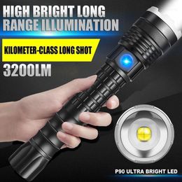 Ultra Bright Zoomable LED 26650 Portable Long S Outdoor Camping Defend Torch Durable With 5 Lighting Modes Flashlights Torches