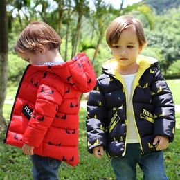 Benemaker Winter Overalls For Children Girls Boys Jackets Warm Parkas Hooded Coat Windbreaker Clothing Kids Cute Outerwear YJ012 LJ201017