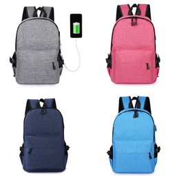 Canvas Anti Theft Package Student Book Backpack Leisure Time Outdoor Travel Usb Charging Men Women Shoulders Bag Gifts 25zh N2