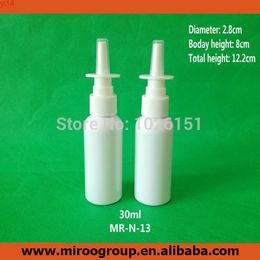 Free Shipping 10+2pcs/lot 30ml white color plastic nasal spray pump bottles, 1oz Plastic bottles 30 mlgood qualtity