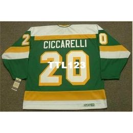 740 #20 DINO CICCARELLI Minnesota North Stars 1981 CCM Vintage Hockey Jersey or custom any name or number retro Jersey