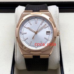 Men high quality Watch BRAND NEW 41MM 4500V white Dial Mechanical Transparent Automatic Sapphire Crystal Mens Watch Swimming rubber strap Watches