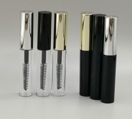 4ml plastic eyelash tube eyelash growth bottles mascara bottle make-up black clear empty bottles with black silver gold cover