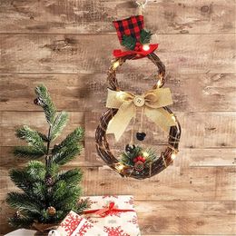 Home Decoration Pendant LED 2020 new Wall Door Hanging Christmas Wreath Y200903