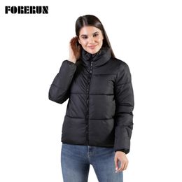 FORERUN 8 Colors Oversized Bubble Jacket Women Winter Puffer Coat Stand Collar Mint Green Thicken Parka Winterjas Dames 201103