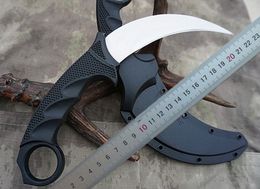 1Pcs Tiger Karambit VG-1 Satin Blade Kraton+Grivory Handle Fixed Blades Claw knife with ABS K sheath