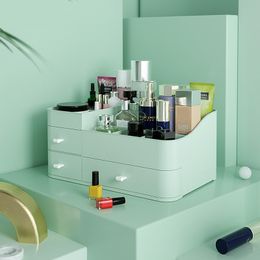 NEW Plastic Makeup Organiser Drawer Cosmetic Container Makeup Brush Holder Large Desktop Sundries Storage Box Bathroom Storage Y200628