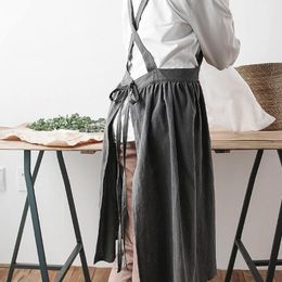 Aprons Nordic Simple Florist Apron Cotton Linen Gardening Coffee Shops Kitchen For Woman Cooking Baking Restaurant Vintage Apron1284J