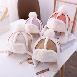 New Winter baby hats keep warm kids hats suede boys hats kids caps baby caps earmuffs hat girls caps kids cap trapper hat