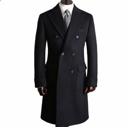 Black Men Suits Formal Groom Suit Double Breasted Customised Tuxedo Fit Party Wear Handsome Long Coat