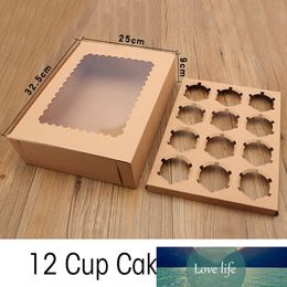 10Pcs Cupcake Box with Window Kraft Paper Boxes Dessere Holders White