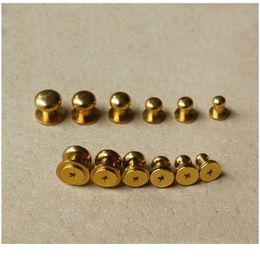 brass stud screw UK - New 10pcs Solid Brass Rivet Round Head Button Belt Screw Chicago Screw Button Studs Leather Craft Tool Accesso bbyEGy
