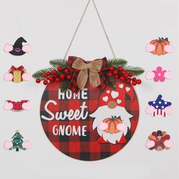 Christmas Wooden Listing Home Wall Red Fruit Lattice House Number Holiday Decoration Ornaments Pendant Gift Ornaments W4