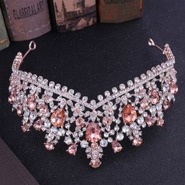 Crystal Bridal Rhinestone Crowns Hair Ornament Hairband Wedding Accessories Diadem Girls Quinceanera Party Tiaras J0121298R