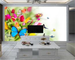 Home Decor 3d Wallpaper Lilies of Various Colors Romantic Flora Decorative Silk 3d Photo Wallpaper Mural