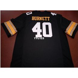 3740 Iowa Hawkeyes BURNETT #40 real Full embroidery College Jersey Size S-4XL or custom any name or number jersey