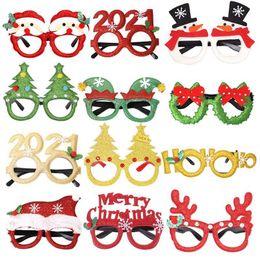 12Pcs Christmas-themed Glasses Eyeglass Frames Decoration Supplies Interesting Eyeglasses for Christmas 201203