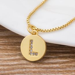 Chains Fashion Tiny Daint Alphabet Pendants 26 Letters Necklace Gold Color For Women Girls Birthday Party Gift1