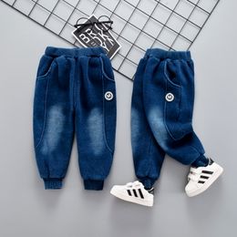 Children Cotton Sport Clothes Kids Thicken Plus Velvet Boys Fashion Winter Warm Pants 1-4 Years LJ201012