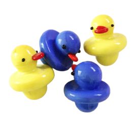 Wholesale Duck UFO Carb Cap Solid Coloured Glass Yellow Ducks dome 24mm for 4mm Thermal P Quartz banger Nails water pipe bongs