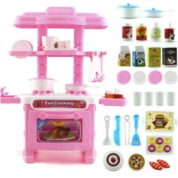 Promotion Price! New Kids Kitchen Set Children Kitchen Toy Cooking Simulation Model Colourful Educational Toy for Girl Baby LJ201009