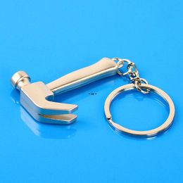 100pcs Mini Metal Keychain Personality Claw Hammer Pendant Model Claw Hammer Key Chain Ring Party Gift Favor Favors RRA11939