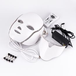 2021 High Quality Portable Korean Beauty Salon Home 7 Colour Led Light Therapy Face Neck Mask Photon Led PDT Facial Mask