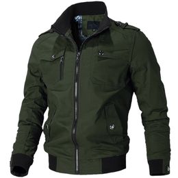 Men's Jackets with Free Gift Mens Green Khaki 5 Colors Military Jacket Winter Cargo Plus Size S-3xl 4xl Casual Man Jackets Army Clothes Brand 201111