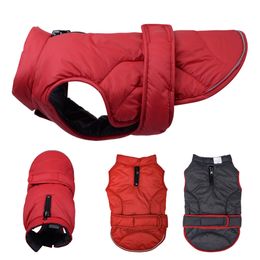 Winter Dog Jacket Waterproof Reversible Hair Free Puffy Dog Clothes Reflective Adjustable Warm Coat for Small Medium Big Dogs 201201